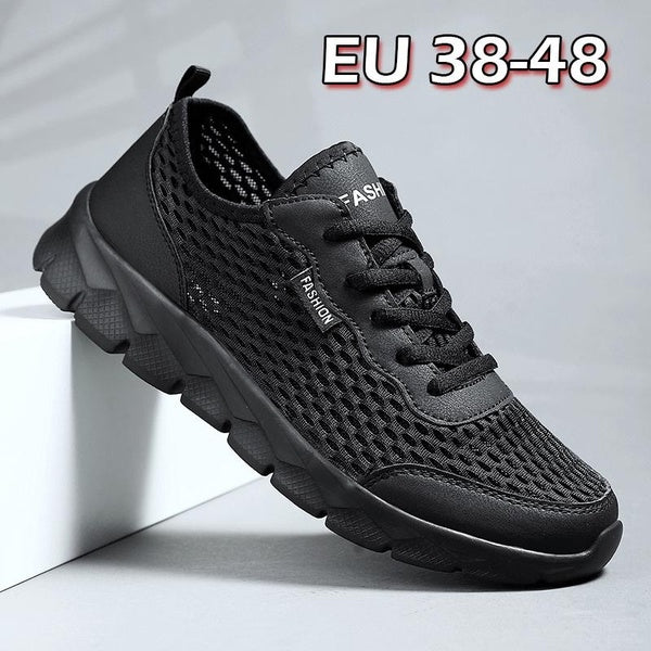 Fashion Ultra Lightweight Slip-on Sneakers for Men Summer Mesh Breathable Running Shoes Soft Sole Walking Shoes Comfy Fitness Shoes Plus Size EU 38-4