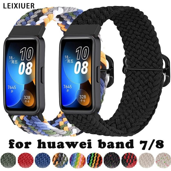 LEIXIUER Nylon Braided Strap for Huawei Band 9 8 7 Elastic Adjustable Belt Bracelet Wristband Accessories for Huawei Band 9 8 7 Matron Inn