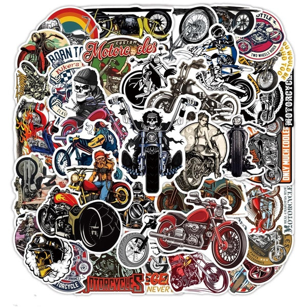 Cool Motorcycle Sticker Pack - 15-50PCS Vinyl Waterproof Racing Stickers, Great Gift for Boys and Men Bikers