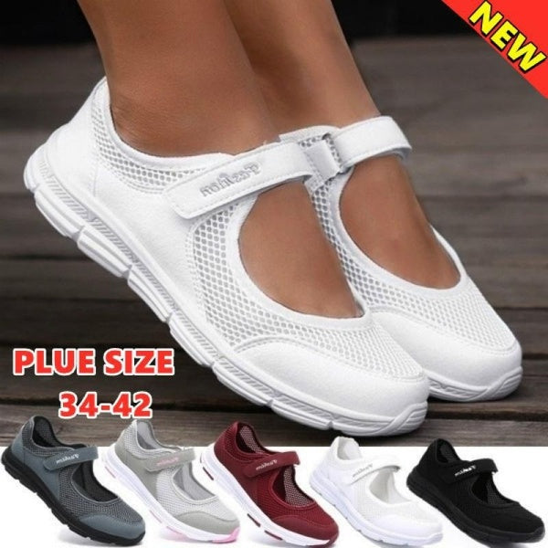 Spring Summer Women Casual Sneakers Mesh Breathable Shoes Fitness Shoes Walking Running Shoes (Size 34~42)