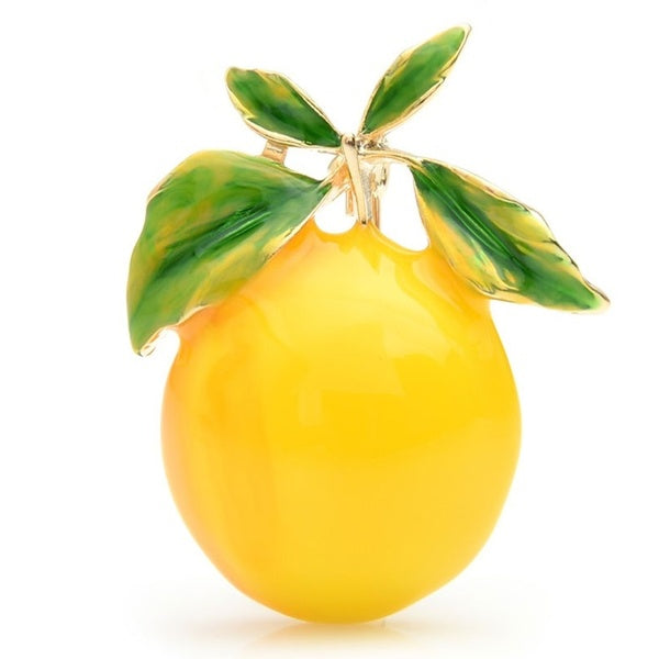 Émail Jaune Citron Broches Femmes Alliage Orange Parti Causal Broche Pins Cadeaux