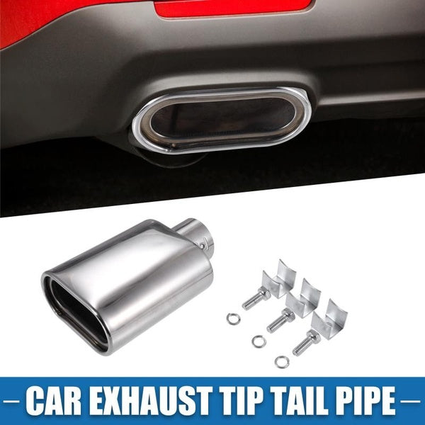 Car Exhaust Tip Tail Pipe 2.4Inch Inlet 4.3x1.6Inch Outlet Bolt-On Muffler Tip Stainless Steel