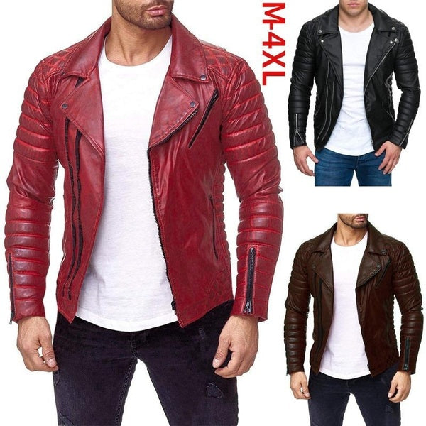 Manteau en cuir automne et hiver nouvelle tarte pour hommes surmontant le manteau de veste en cuir de moto