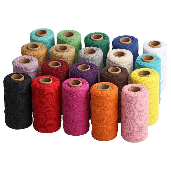 2mm 100 mètres à la main cordon de coton naturel artisanat corde torsadée en macramé artisanal chaîne bricolage décor de mariage