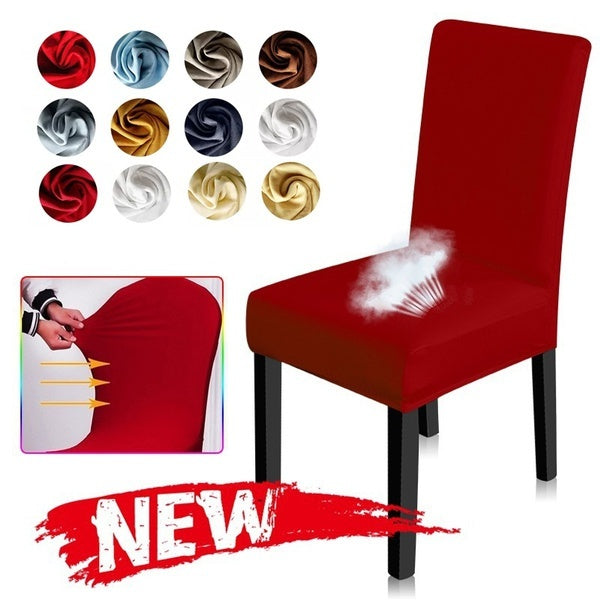 Solid Color Spandex Chair Covers Stretch Dining Room Seat Cover Elastic Chair Protective Case for Restaurant Wedding Banquet