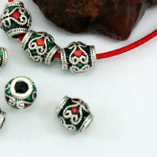 5pcs Petals Bead spacer bead Caps Enamel Cloisonne Metal Golden Plated Jewelry Findings For Bracelet Jewelry Making DIY fbh6 m4g2 Matron Inn