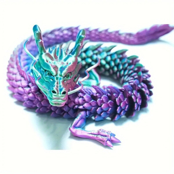 3D Print Chinese Dragon, Full-Body Joints Can Be Freely Activated, Fish Tank Home Decoration Desktop Ornament Gift Toys