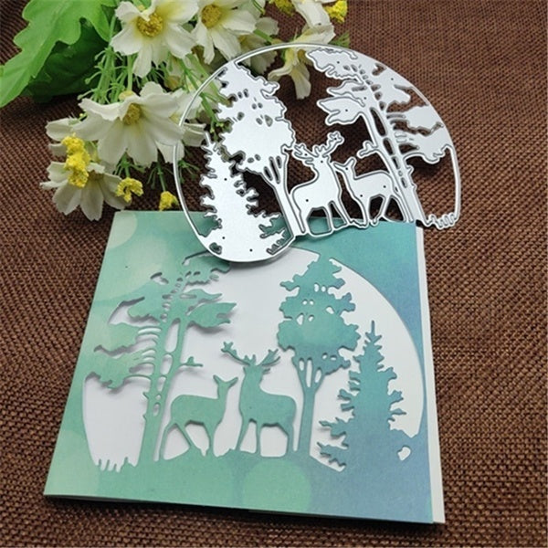 DIY Christmas Tree Animal Deer Frames Metl Cutting Dies Stencil for Diy Scrapbooking Album Card Making Craft Embossing Mould Dies