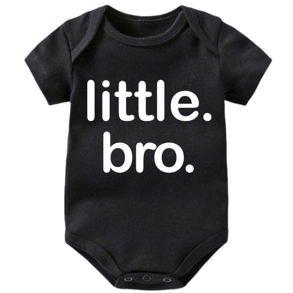 Little Bro Baby Outfits Body une pièce à manches courtes pour bébé Combinaison en coton pour bébé en bas âge Vêtements pour nouveau-né pour bébé garç