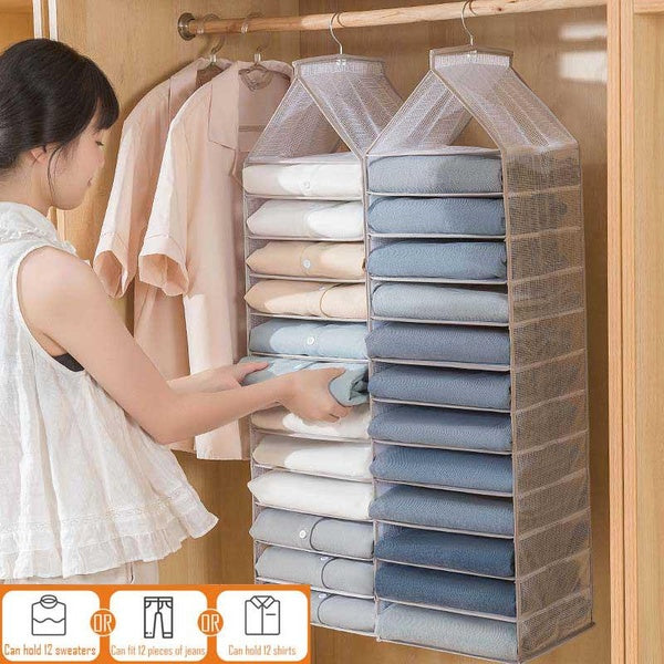 Hanging Wardrobe Pants Clothing Storage Hanging Bag Household Storage Layering Organizing Box