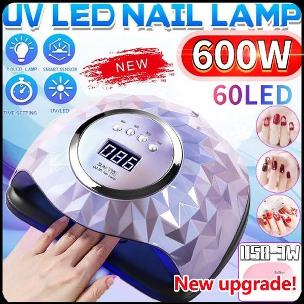 New Nail Art Dryer LCD Display 60 LED UV Lamp Nail Art Drying Lamp Curing Gel Auto Sensing Timer Nail Art Nail Art