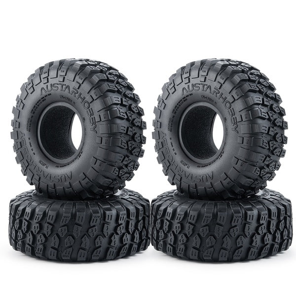 4pcs 1.9inch Rubber Wheel Tires 120mm for 1:10 Axial SCX10 II 90046 RC Rock Crawler Car