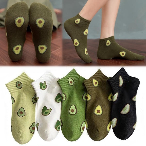 Women's Fruit Avocado Socks,Cute Cartoon Ankle Socks,Street Trend Casual Socks,Low-top Hosiery,Novelty Socks for Girls Teenagers,Fashion Lovely Comfo