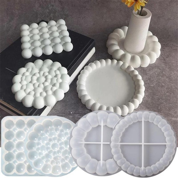 4styles Molds for Resin-Concrete Bubbles Coaster Plate Tray DIY