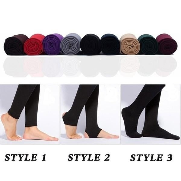 New Women Fashion Stretch Fleece Lined Thick Tights Warm Winter Pants Warm Leggings Plus