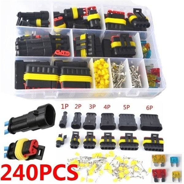108-240PCS Car Connector Plug Terminal Auto Sealed Waterproof Electrical Wire Connector Plug Kit Car Accessories