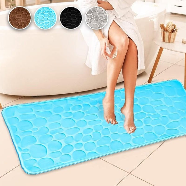 1pc Oversized Luxury Cobblestone Bath Mat Super Absorbent Anti Slip Bath Rug Washable Soft And Comfortable Memory Foam - Perfect For Shower Room And
