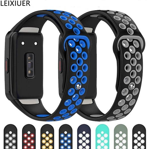 LEIXIUER Bracelet de Sport en Silicone pour Huawei Band 7-6 pour Huawei Band 6 Pro pour Honor Band 6, Bracelet de Remplacement Respirant Smartwatch