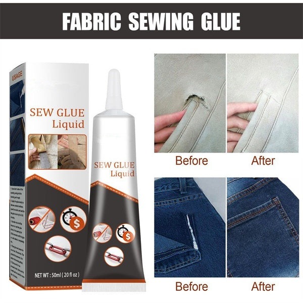 Sew Liquid Glue Bonding Glue Repair Kit for Leather Denim Cloth Textile Multi-Purpose Crafting Fabric Sew Glue Home DIY Tool