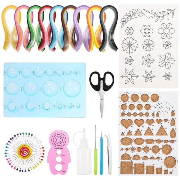 Quilling Paper Set for Beginners with 43 Colors 900 Paper Strips 5mm Quilling Papers Quilling Template Board Quilling Comb Quilling Curling Coach Qui