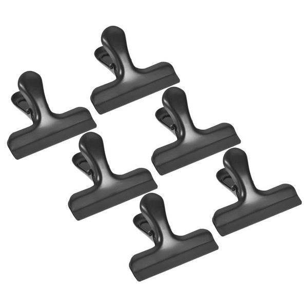 Stainless Steel Clips 3 Inch Wide, 6 Pack Small Black Clamp for Food Bag Paper File Photo