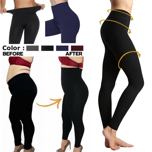 Jambières de contrôle du ventre à la taille des femmes Compression pantalons de yoga taille haute entraînement amincissant leggings solides