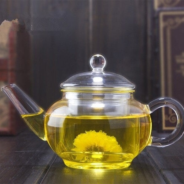 1PC 250ml-8.5oz Transparent Teapot Heat Resistant Glass Teapot With Chinese Infuser Coffee Flower Tea Leaf Herbal Pot Durable Kettle Gift JN 1013