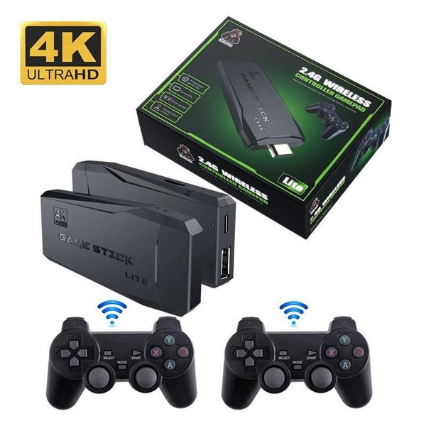 Console de jeu 4K inBuilt-in3500-10000+ Games Console de jeu vidéo sans fil 2.4G avec 2 manettes sans fil