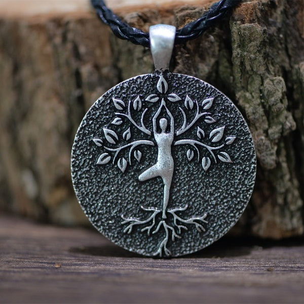 Langhong 1pcs Tree of Life Necklace Yoga pose and Tree Necklace For Men and Women