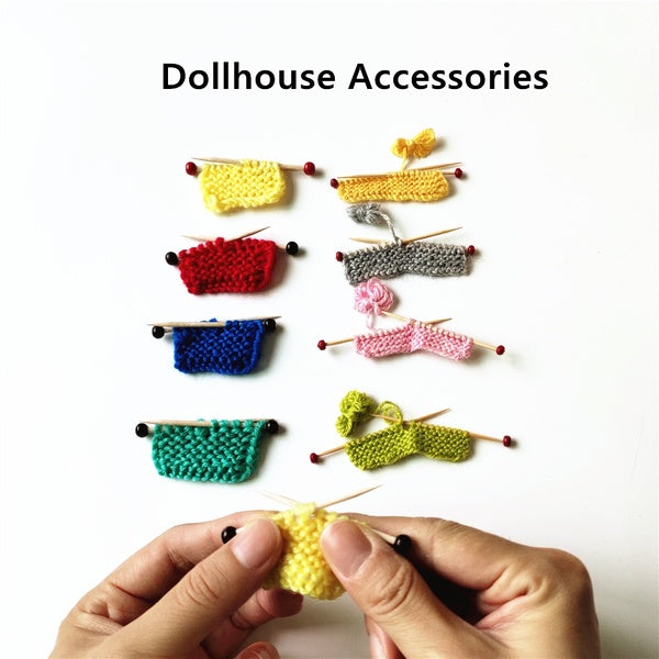 1:12 Handmade Mini Wool Knitting Sweater Model Creative Doll House Accessories