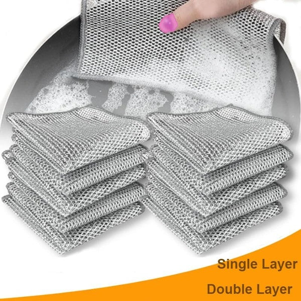 Rust Removal Cleaning Cloth Kitchen Magics Dishwashing Towel Metal Steel Wire Cleaning Rag Microwave Stove Clean Tools Dish Cloth