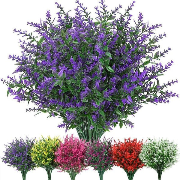 1-10PCS Artificial Lavender Flowers, Outdoor Lavender Flowers Plastic Plants, Artificial Flowers Artificial Plants Outdoor Window Planters Home Porch