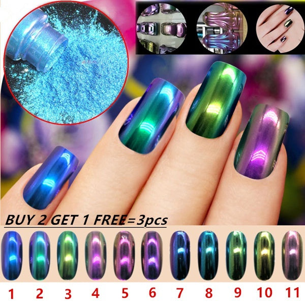 1 Bottle 10g Chameleon Pigment Nail Glitter Pearl Powder Nail Art Glitters Manicure Tips Decoration Automotive Crafts Color Painting Changing Pearl P