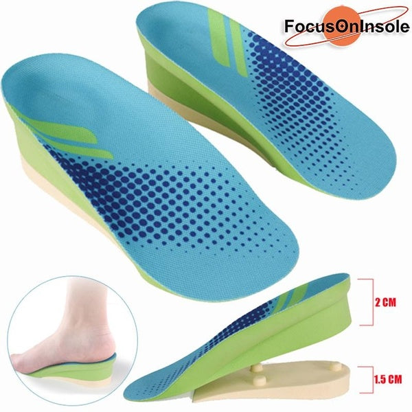 FocusOnInsole Height Increase Insoles Silicone PU Heel Lift Inserts For Men and Women Heel Lifting Inserts Shoe Lifts Shoe Pads Elevator Insoles For