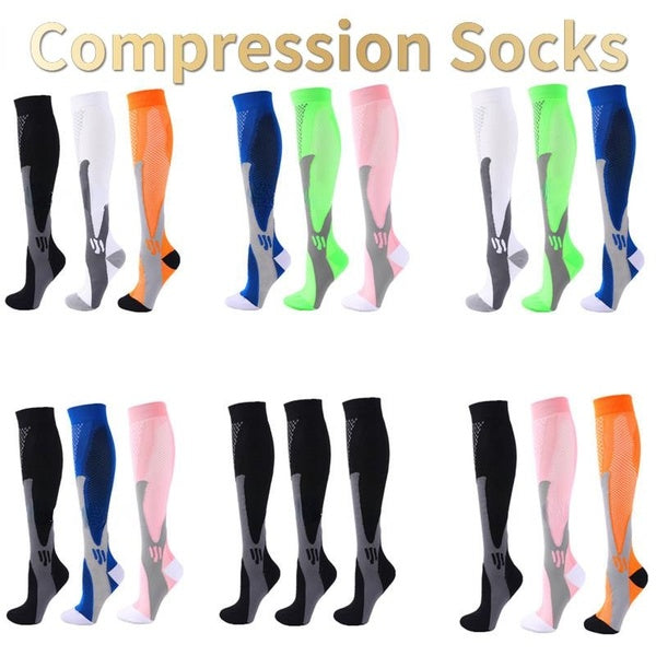 Compression Socks Men Women Football Soccer Stockings 20-30 mmhg Marathon Cycling Running Football Varicose Veins