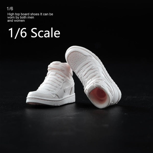 1-6 Scale Male Female Lovers Unisex White Sports Shoes Model Fit 12 inch Action Figure High-top Board Shoes Figures Accessories Matron Inn