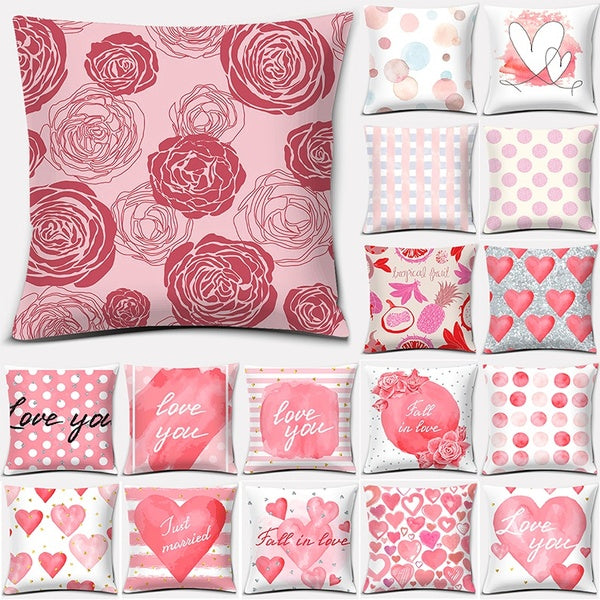 Romantic Pink Warm Decoration Every Day is Valentine's Day Series Pillow Gift Home Office Decoration Pillow Bedroom Sofa Car Cushion Cover Pillowcase