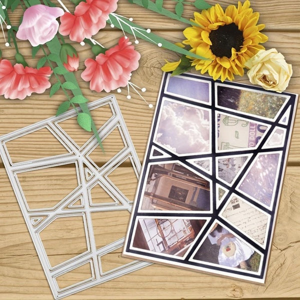Geometric Frame Cutting Dies Scrapbooking Stencil Template for DIY Embossing Paper Photo Album Greeting Gift Cards Cut Die