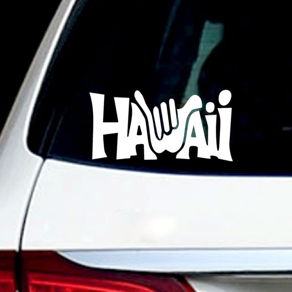 6" Wide Hawaii Hang Loose Sign Die-cut Vinyl Decal Sticker Window Laptop Decal Car Shaka Sign Bumper Sticker