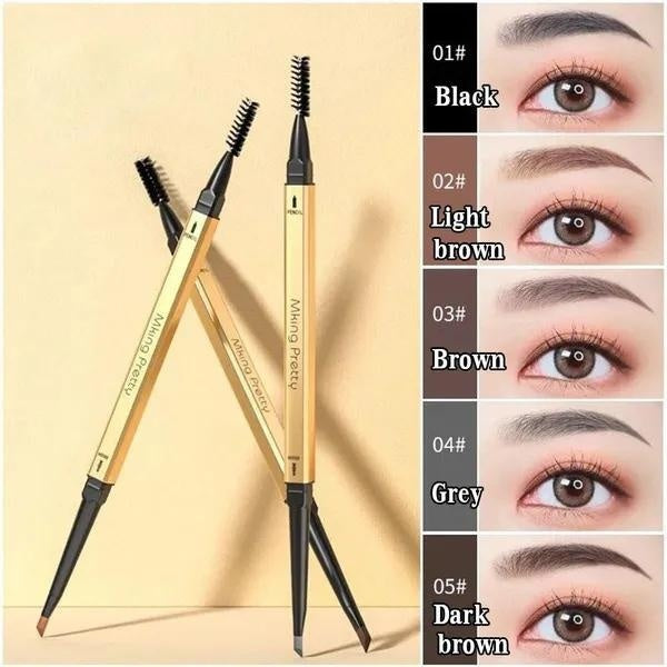 1PCS Double Head Eyebrow Pencil Long Lasting Waterproof 5 Colors Ultra Fine Triangle Eye Brow Pen Tint Mascara Enhance Cosmetics