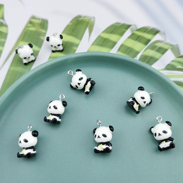 20Pcs-Set 15x20mm Resin Panda Charms Pendant Jewelry Findings DIY Handmade Hanging Decoration Making Accessories