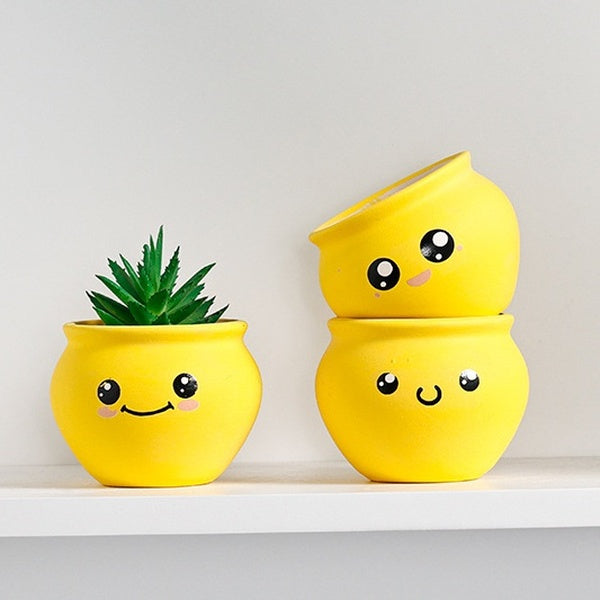 Cute Ceramic Flower Pot Succulent Pot Planter Home Decor Desktop Ornaments Bonsai Plant Pot Garden Decoration