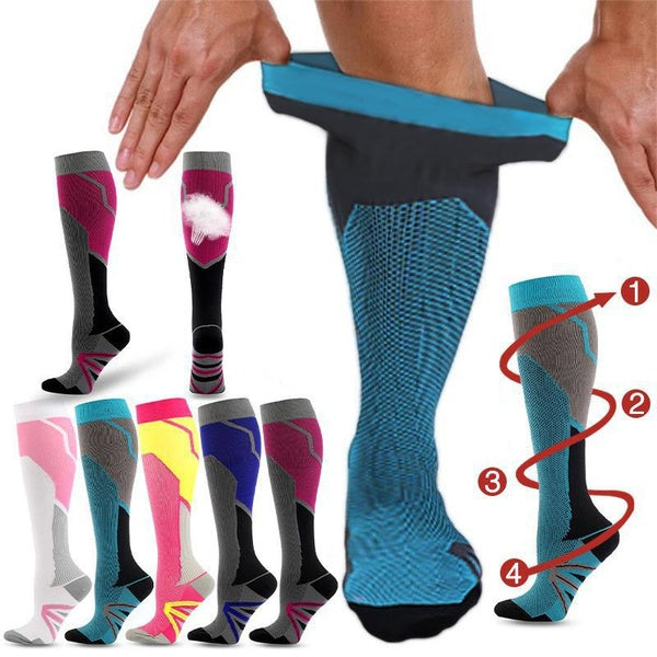 Compression Socks for Women & Men 20-30mmHg-Circulation Knee High Sport Support Socks for Athletic Running Cycling