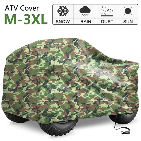 Camo 190T Universal Waterproof Quad Bike ATV Cover Vehicle Car Dustproof Anti-UV Protect Covers Storage M-3XL