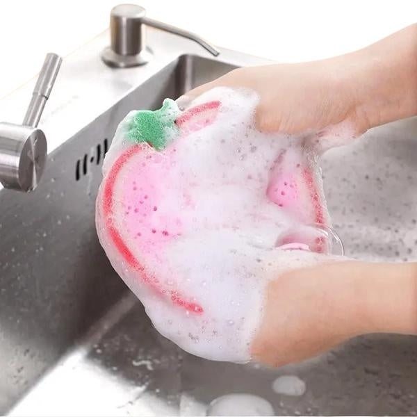 4pcs-set, Creative Cleaning Sponge Fruit Shape Washing Dishes SpongeThickened Dishwashing Wipe Household Kitchen Accessories, KitchenAccessories, Kit