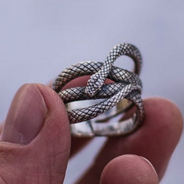 Exagéré Vintage Argent Couleur Serpent Anneau pour Hommes Femmes Cool Mode Punk Bague 17 À 21mm Animal Charme Fête Bijoux Anneau