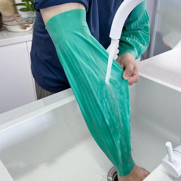 Waterproof Latex Sleeve Cover Kitchen Cleaning Sleeve Rubber Long Sleeve Wear-resistant Home Accessories Cleaning Tools