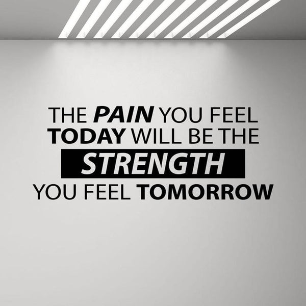 The Pain You Feel Today Will Be The Strength Wall Decal Sign Gym Quote Workout Poster