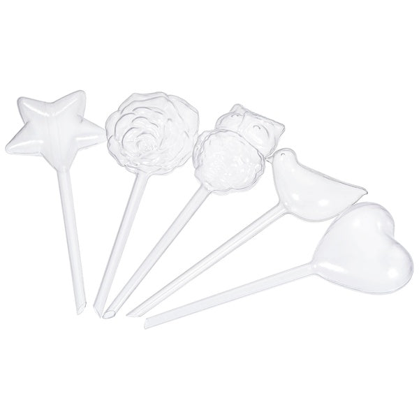 Self-Watering Bulb 5 Different Shaped Plastic Automatic Watering Globe Ball Irrigation Device for Potted Plants, Clear 5in 1 Set