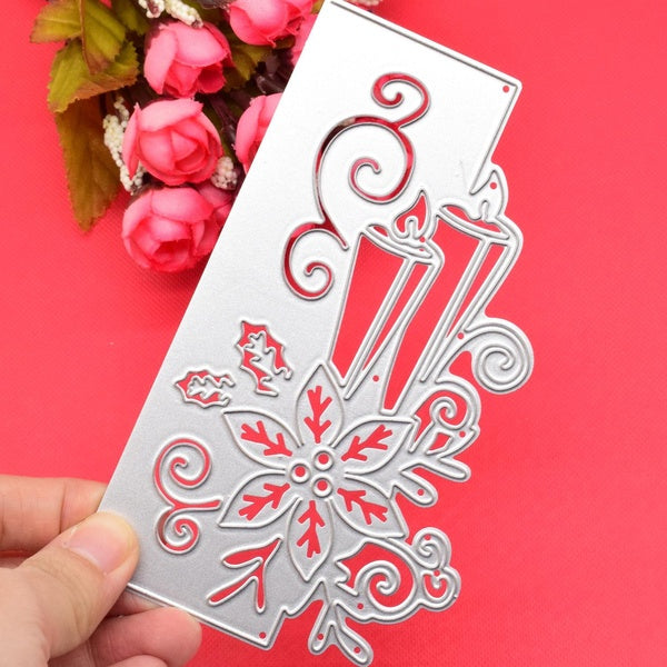 Christmas Candle Edge Cutting Dies Stencils For DIY Scrapbooking Xmas Gift Decoration Embossing Paper Die Cutting Template
